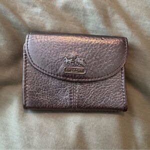 Coach Metallic Bronze Leather Small Wallet